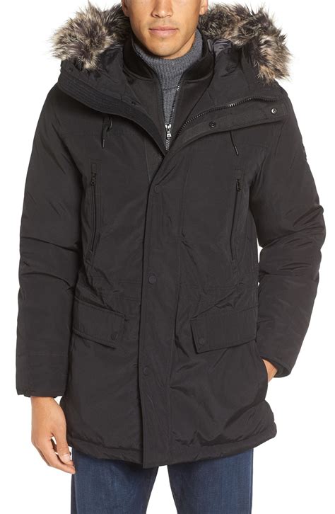 michael kors faux fur trim down & feather fill parka|Michael Kors Faux Fur Trim Down Puffer Coat .